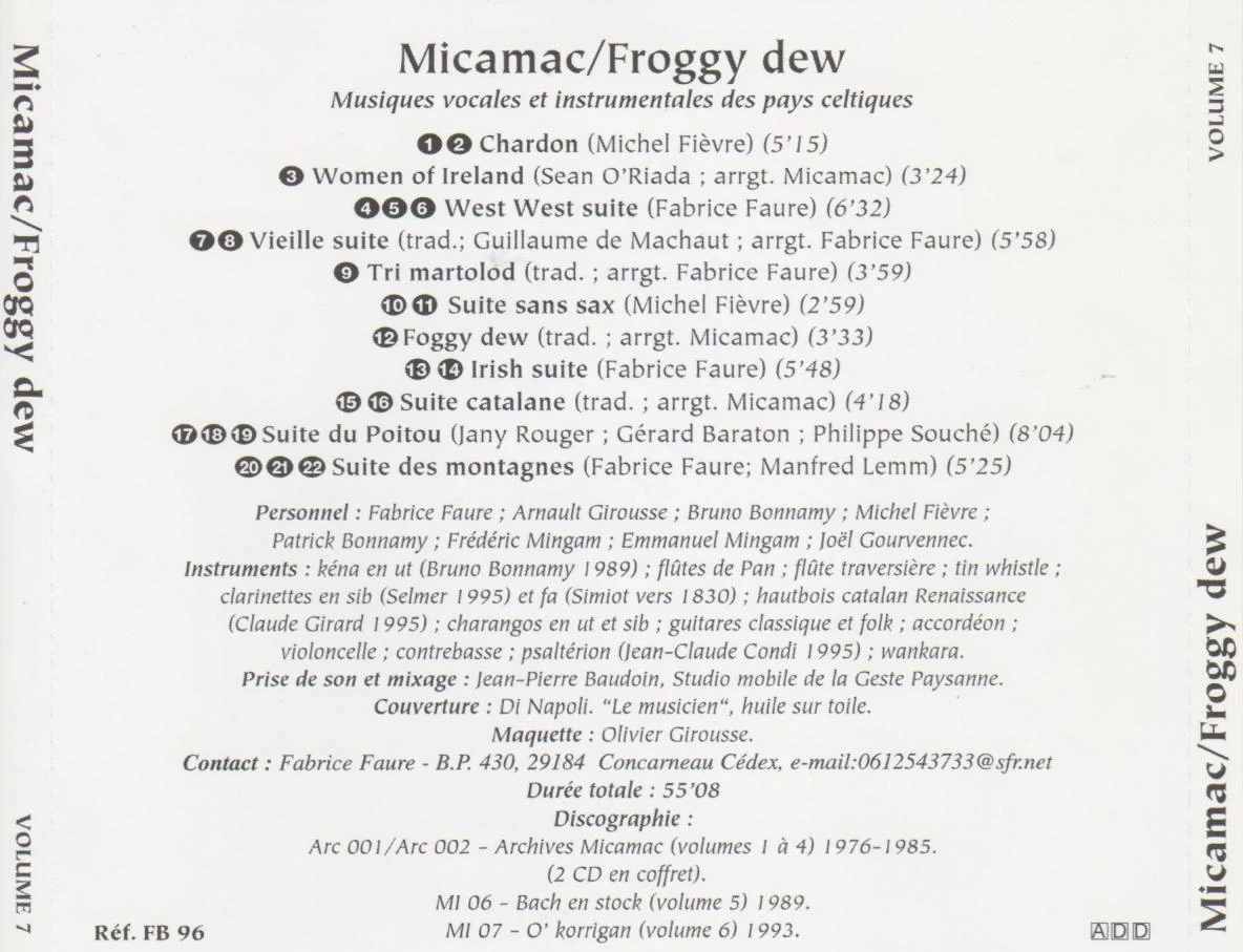 🌟 CD Zeldzaam: Micmac/Froggy dew - Trésor des musiques celtiques à saisir🍀 – photo 3